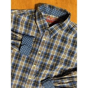 Cinch Modern Fit Western Shirt XL Blue Plaid Button Front Flip Cuff Cowboy USA
